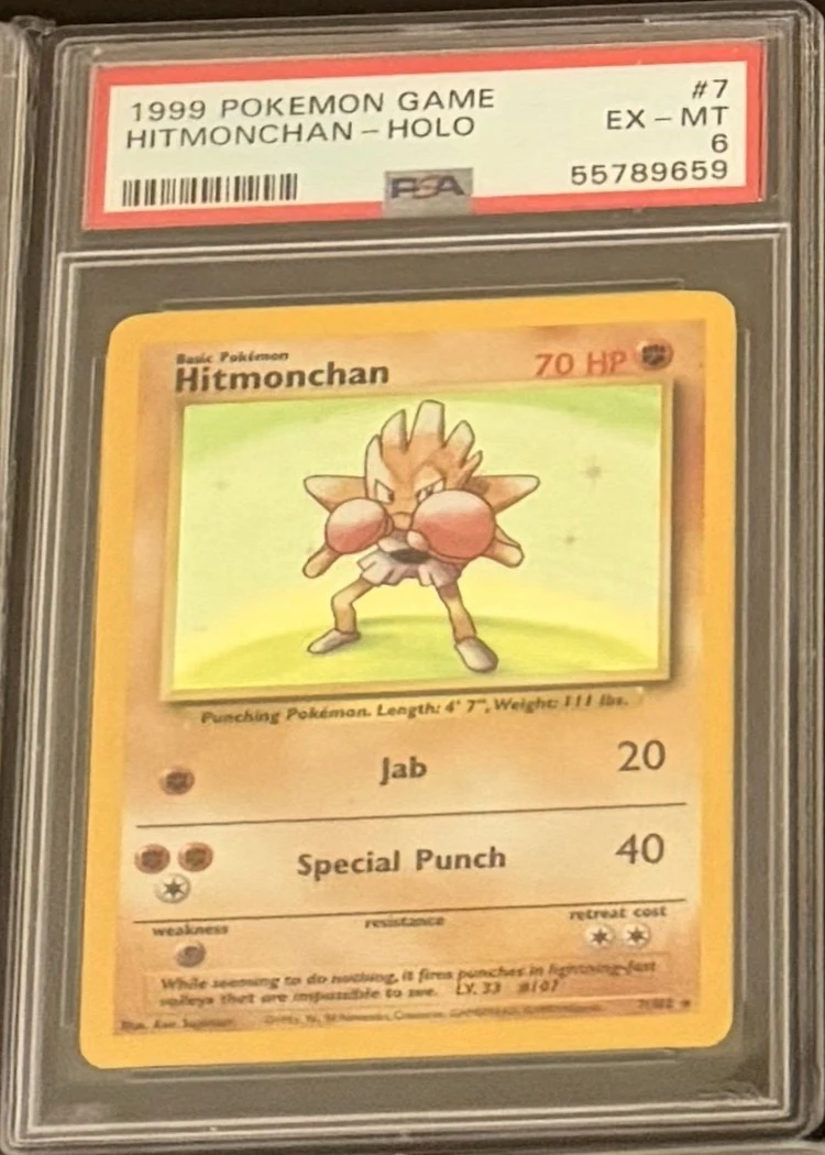 Hitmonchan — Base Set Holo, graded PSA 6 — the exact slab for sale