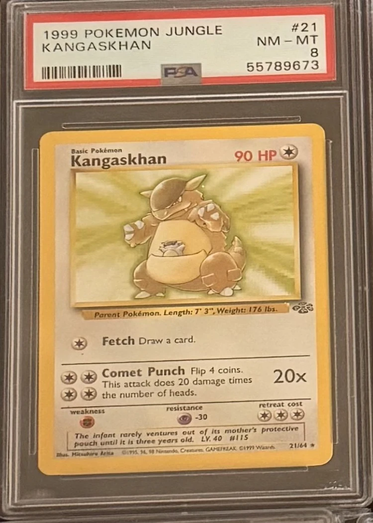 Kangaskhan — Jungle, graded PSA 8 — the exact slab for sale
