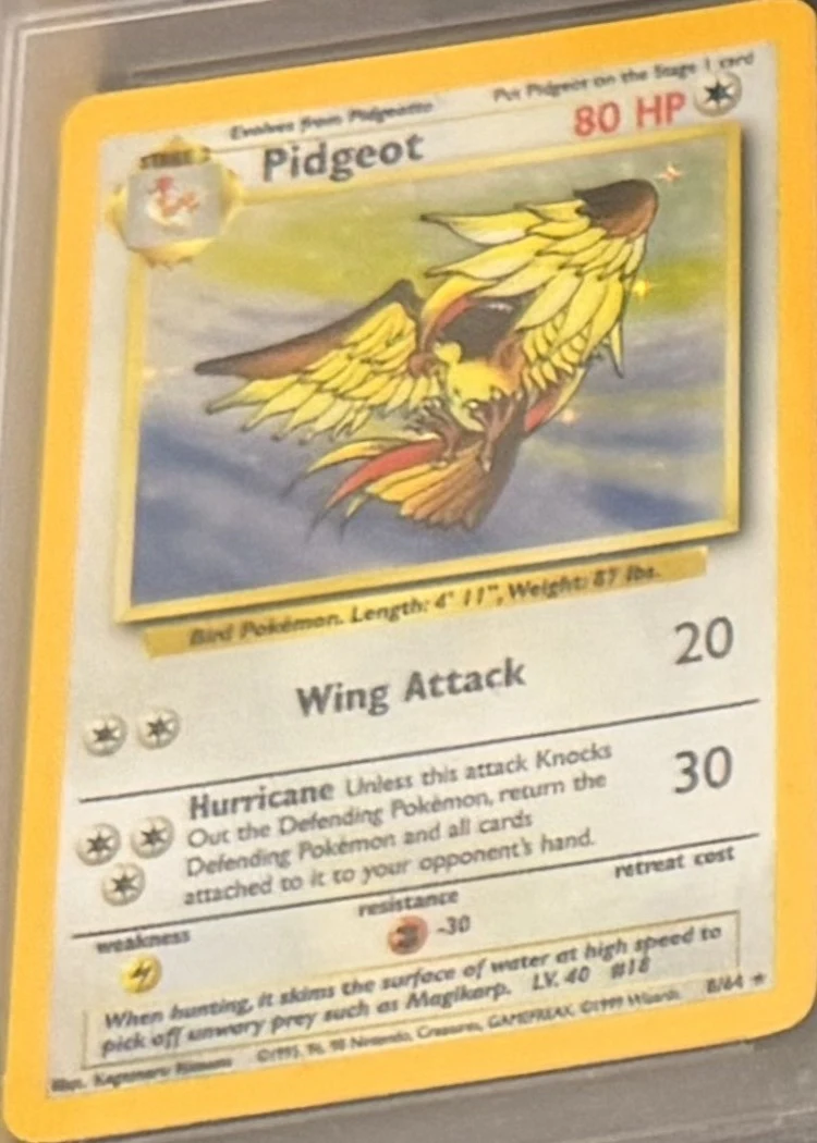 Pidgeot (holo, NO SYMBOL error), graded PSA 4 — the exact slab for sale