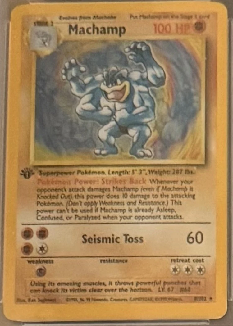Machamp (holo, 1st Edition), graded PSA 5 — the exact slab for sale