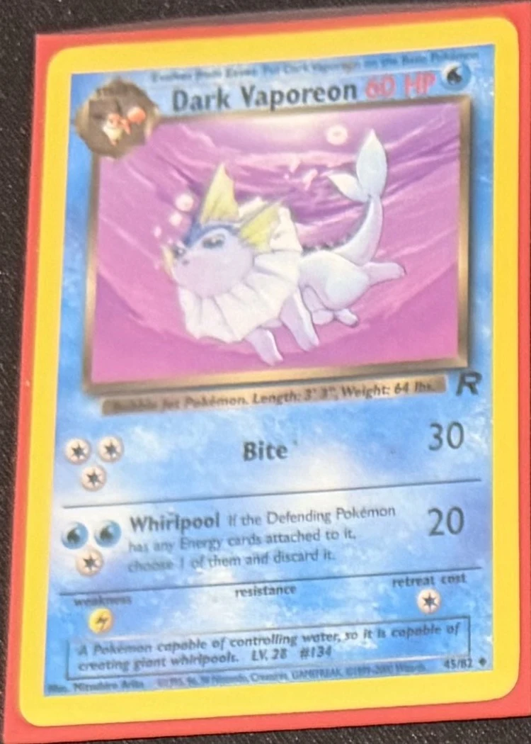 Dark Vaporeon, graded RAW · UNGRADED — the exact slab for sale