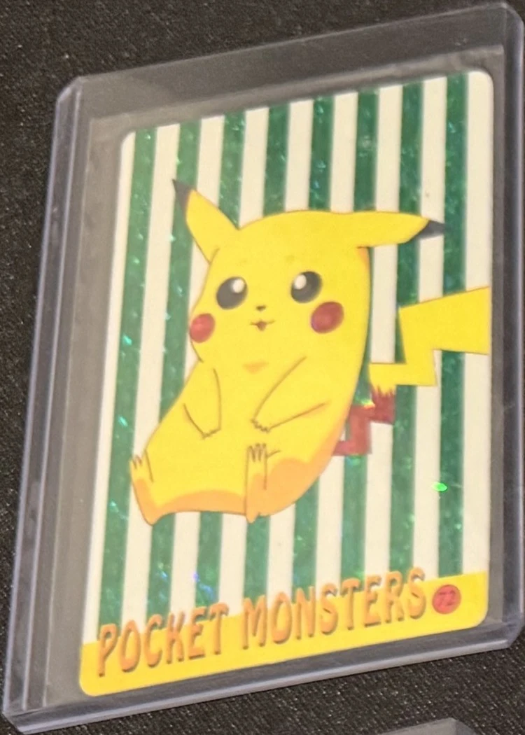 Pocket Monsters prism sticker — Pikachu (green stripes) #72, graded RAW · UNGRADED — the exact slab for sale