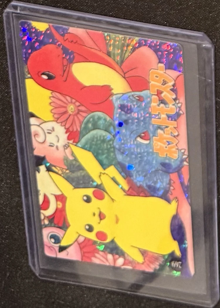 Pocket Monsters prism sticker — Pikachu & friends (flowers), graded RAW · UNGRADED — the exact slab for sale