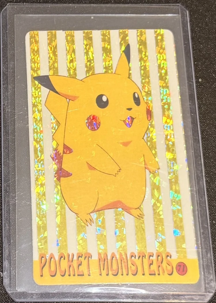 Pocket Monsters prism sticker — Pikachu (gold stripes) #71, graded RAW · UNGRADED — the exact slab for sale