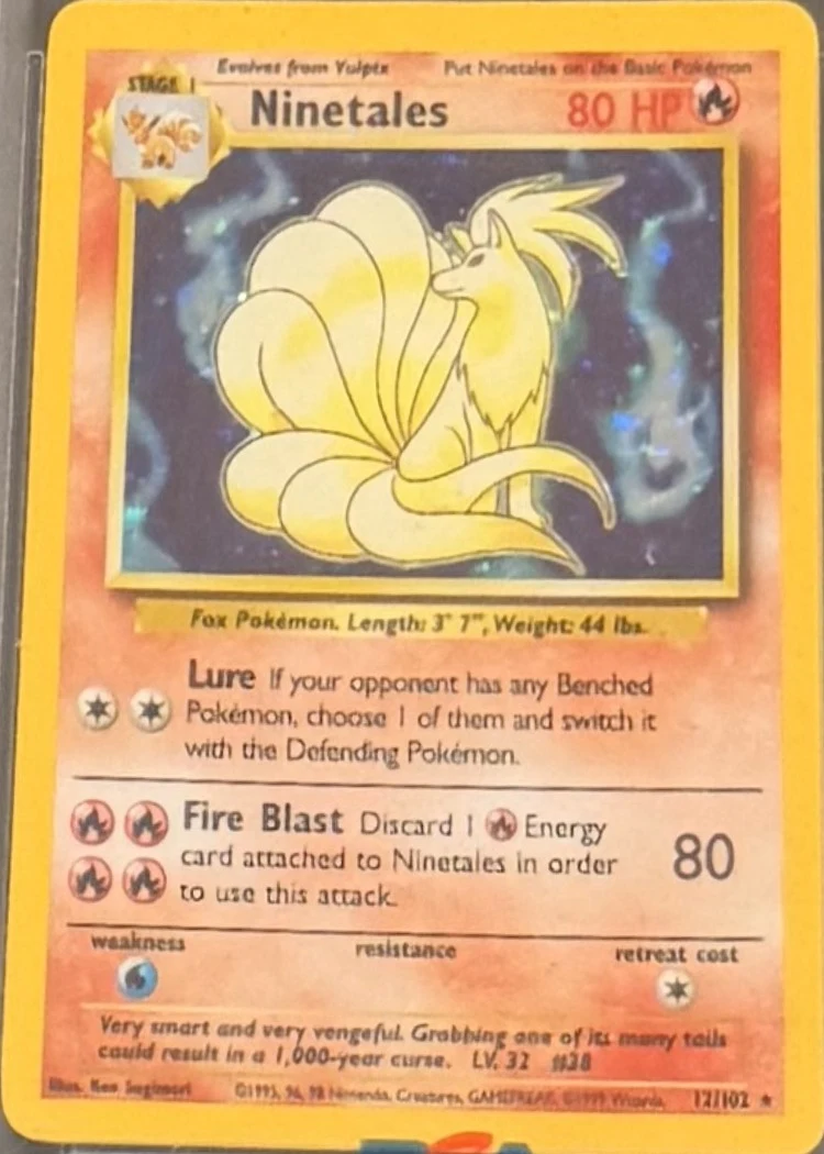 Ninetales — Base Set Holo, graded PSA 5 — the exact slab for sale