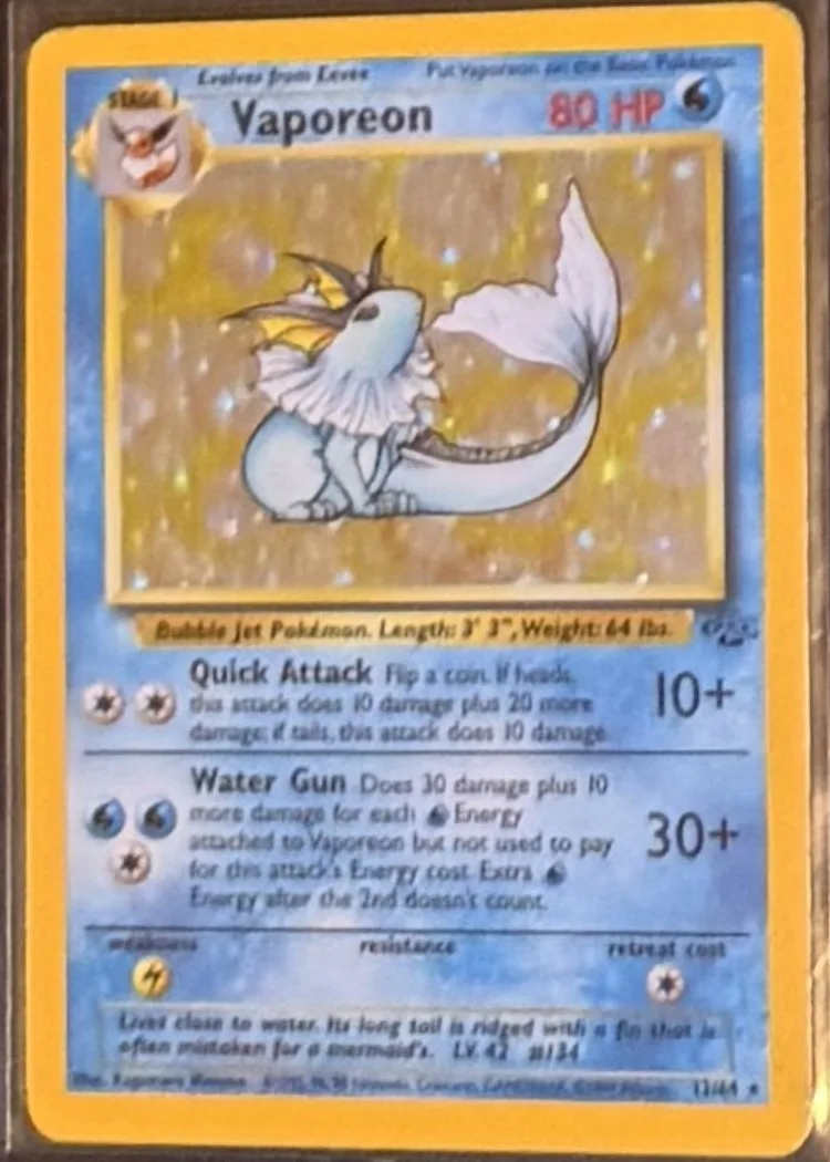 Vaporeon (holo), graded RAW · UNGRADED — the exact slab for sale